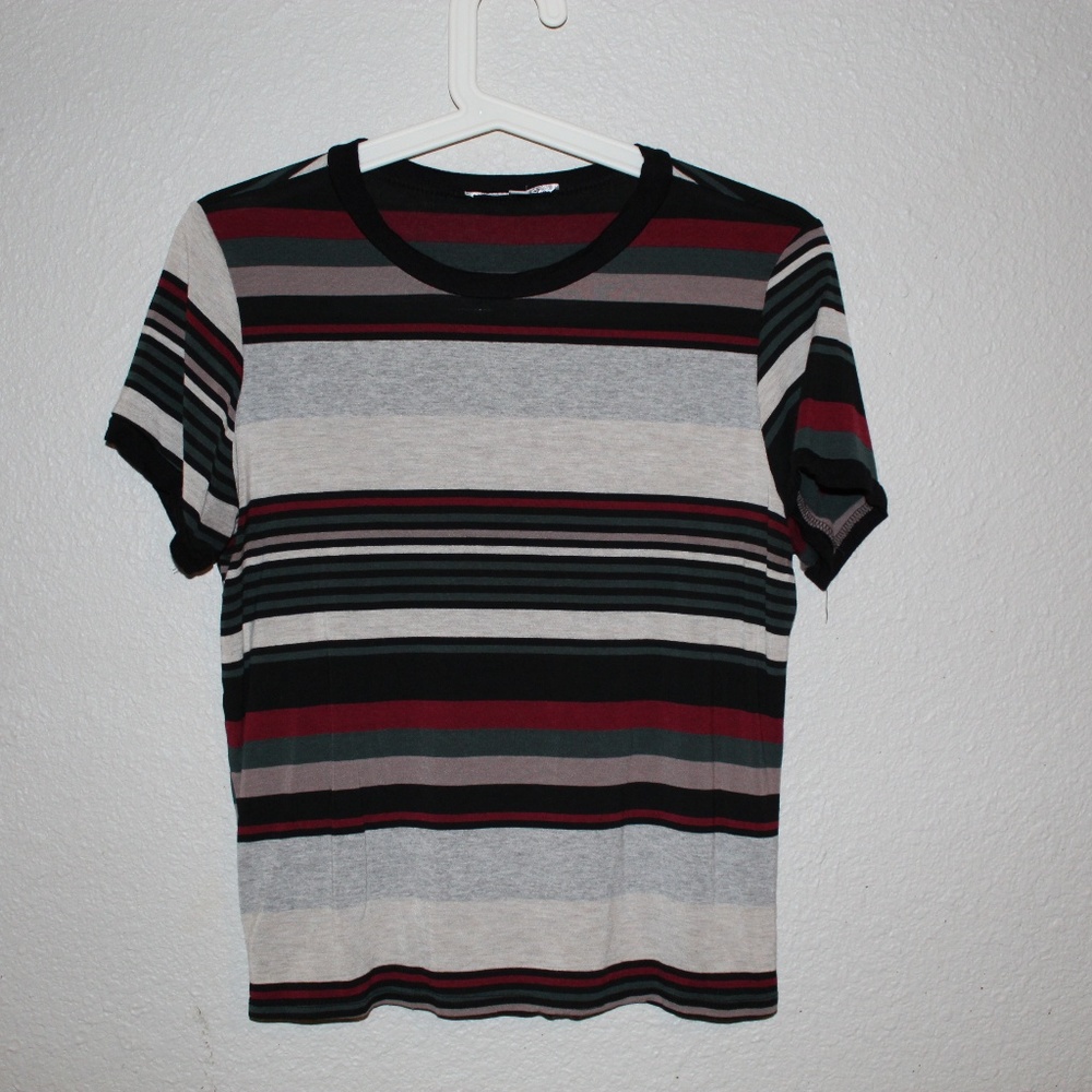Striped cropped Tee